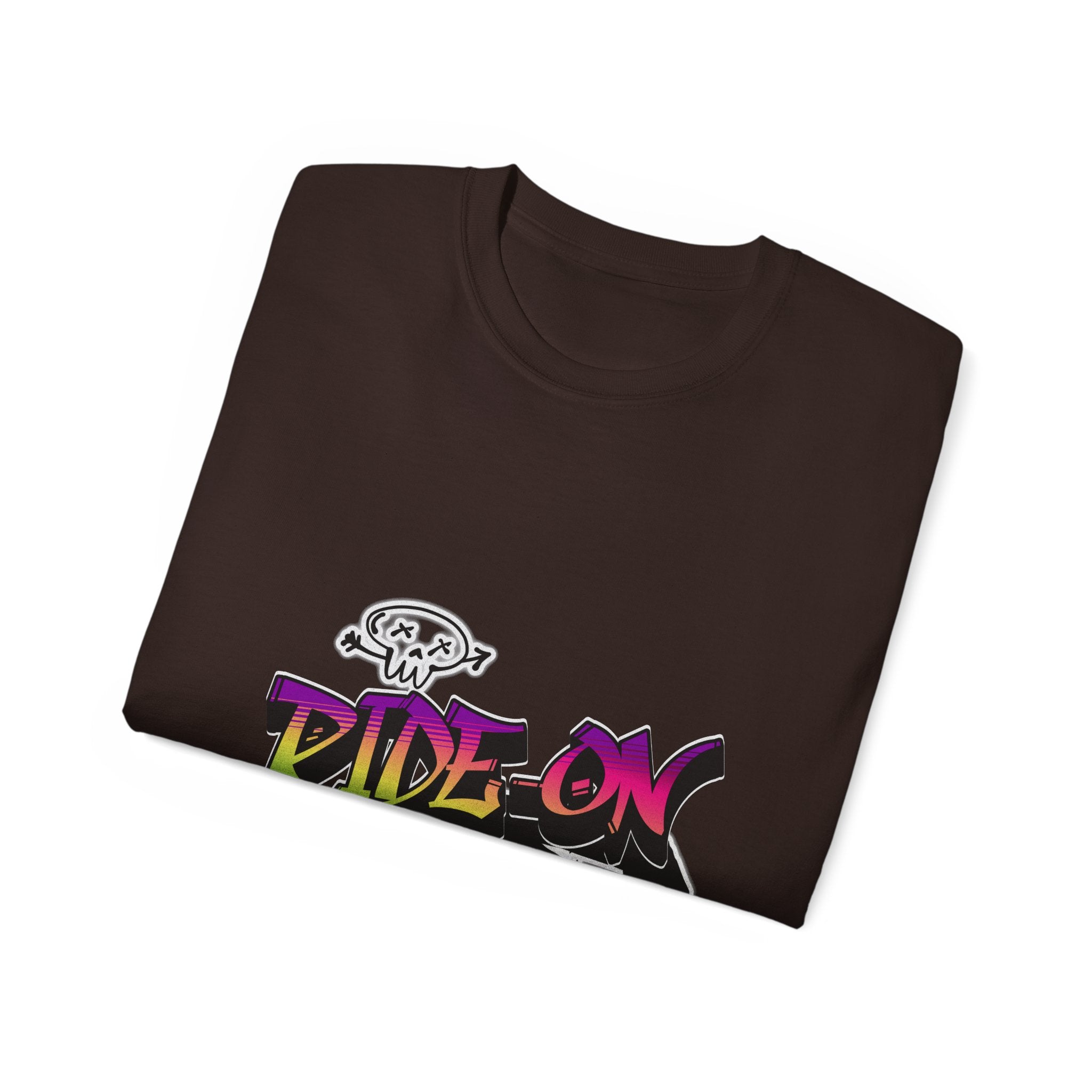 Ride-On - Unisex Cotton Tee (Front) - Damned Threads